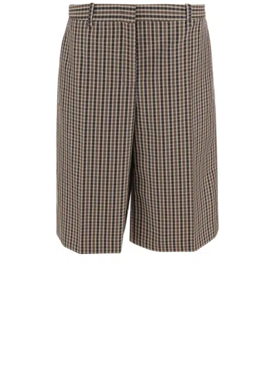 JIL SANDER JIL SANDER WOOL PLAID PATTERN SHORT PANTS