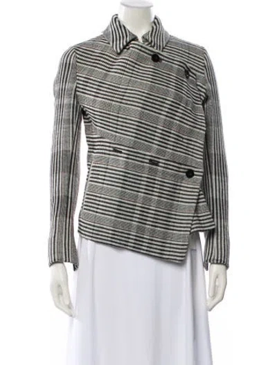 Pre-owned Jil Sander Wool Plaid Print Blazer In Black