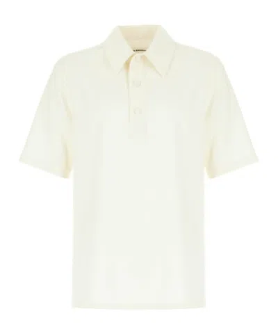 Jil Sander Wool Polo Shirt In White