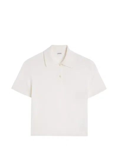 Jil Sander Wool Polo Shirt In White