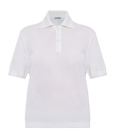 Jil Sander Wool Polo Shirt In White