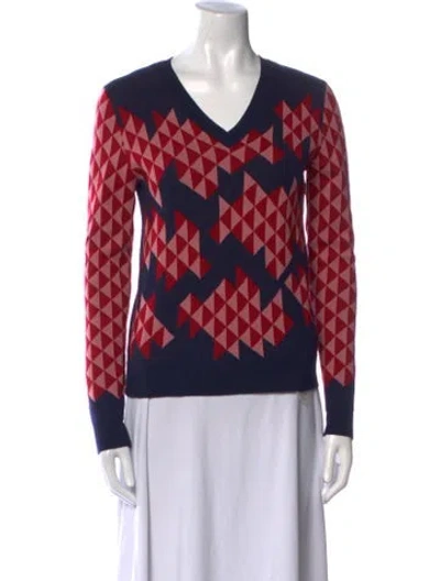 Pre-owned Jil Sander Wool Printed Sweater In Red