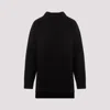 Jil Sander Wool Knit Pullover Mock Neck In Black