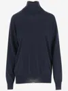Jil Sander Blue High-neck Pullover In Blue