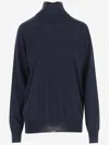 Jil Sander Blue High-neck Pullover In Blue