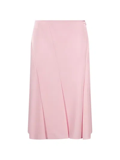 Jil Sander Wool Sablé Skirt In Pink