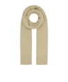Jil Sander Wool Scarf With Knit Texture And Ribbed Edges In Nude