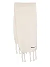 Jil Sander Logo-patch Chunky-knit Scarf In White