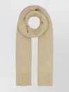 Jil Sander Wool Scarf With Knit Texture And Ribbed Edges