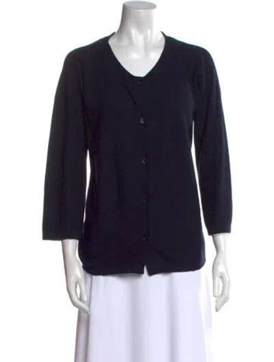 Pre-owned Jil Sander Wool Scoop Neck Sweater In Blue