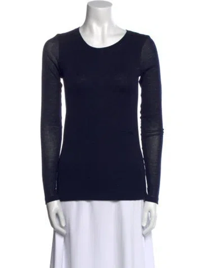 Pre-owned Jil Sander Wool Scoop Neck T-shirt In Black