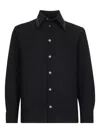 Jil Sander Black Wool Canvas Shirt In Black