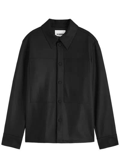 Jil Sander Wool Shirt In Black