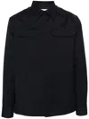 Jil Sander Pointed-collar Gabardine Overshirt In Blue