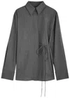 Jil Sander Wrap Wool Shirt In Grey