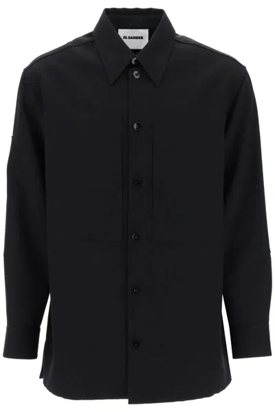 Jil Sander Wool Shirt In Black