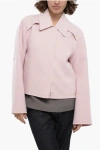 Jil Sander Woman Coat Pink Size 4 Wool