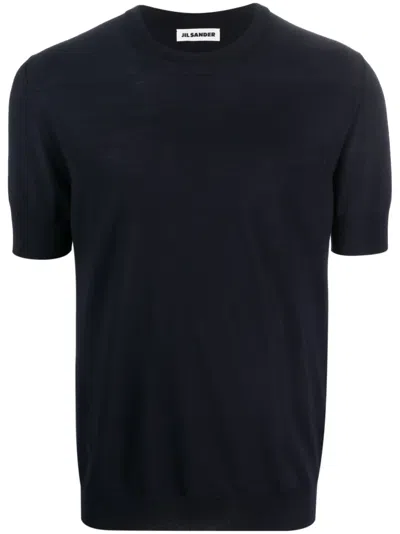Jil Sander Crewneck Short Sleeves Classic T-shirt Clothing In Black