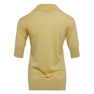 Jil Sander Wool Silk Crewneck Short Sleeve Sweater In Brown