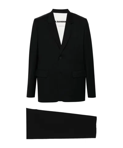 Jil Sander Wool Single-breasted Suit In Navy Blue