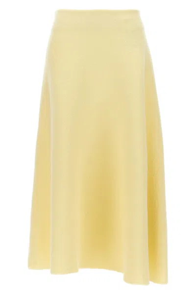 Jil Sander Wool Skirt In Yellow