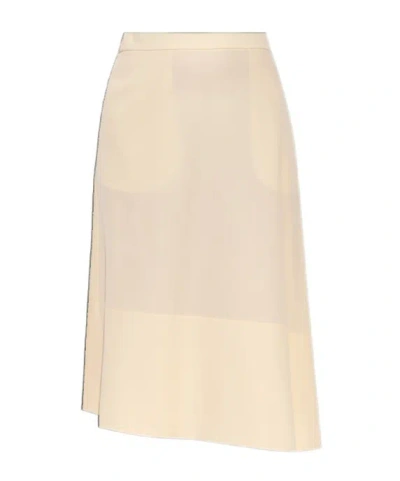JIL SANDER JIL SANDER ASYMMETRIC-HEM HIGH WAIST MIDI SKIRT