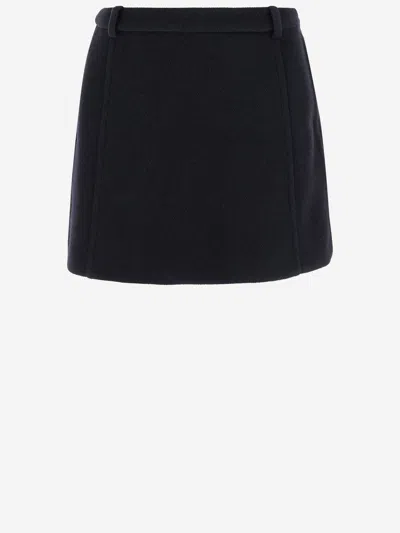 Jil Sander Wool Skirt In Black