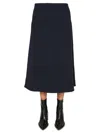 Jil Sander A-line Wool Midi Skirt In Blue