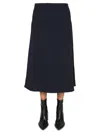 Jil Sander A-line Wool Midi Skirt In Blue