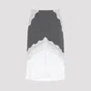 Jil Sander High Waist Gray Wool Skirt With Organza Hem In Gray