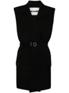 Jil Sander Wool Sleeveless Coat In Black