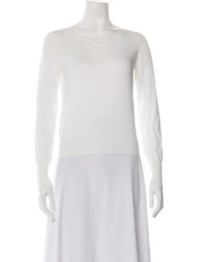 Pre-owned Jil Sander Wool Square Neckline Top In Pink/white