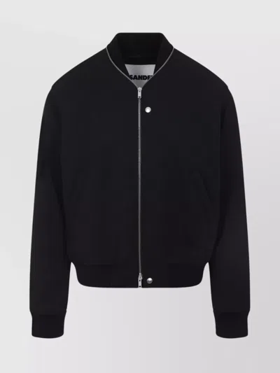 JIL SANDER WOOL STAND-UP COLLAR JACKET