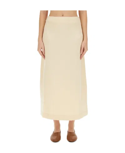 JIL SANDER JIL SANDER HIGH LOW HEM MIDI SKIRT