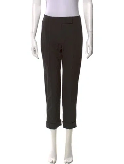 Pre-owned Jil Sander Wool Straight Leg Pants In Black