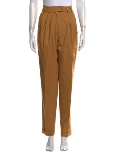 Pre-owned Jil Sander Wool Straight Leg Pants In Brown