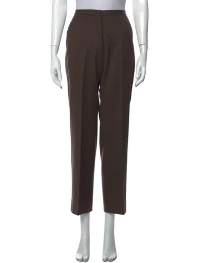 Pre-owned Jil Sander Wool Straight Leg Pants In Brown