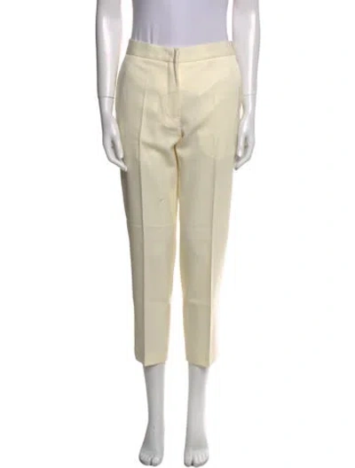 Pre-owned Jil Sander Wool Straight Leg Pants In Neutral