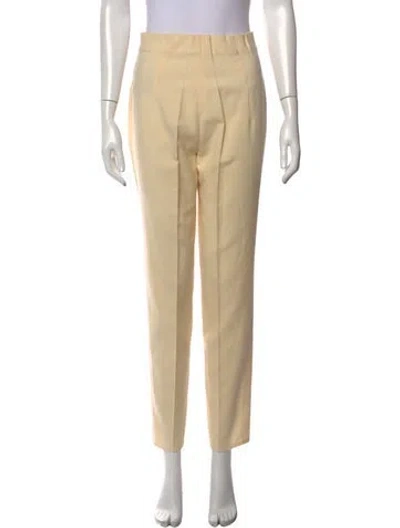 Pre-owned Jil Sander Wool Straight Leg Pants In Neutrals