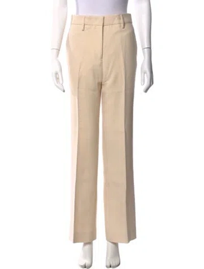 Pre-owned Jil Sander Wool Straight Leg Pants In Neutrals