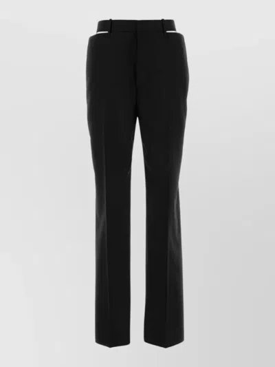 Jil Sander Wool Straight Leg Trousers Belt Loops In Black