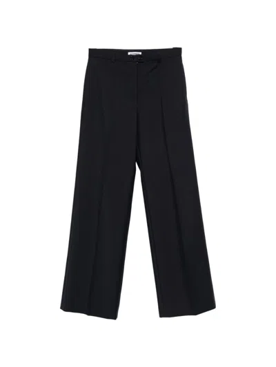 Jil Sander Wool Straight Trousers In Black