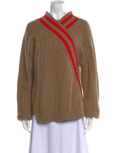 Pre-owned Jil Sander Wool Striped Sweater In Brown