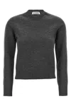 Jil Sander Crew Neck Wool Sweater With Ribbed Cuffs In Gray