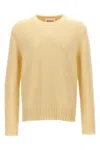 Jil Sander Crew Neck Wool Sweater With Side Slits