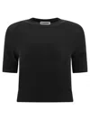 Jil Sander Wool Knit Top In Black