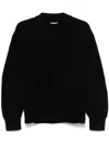 Jil Sander Crew Neck Harmony Wool Pullover In Black