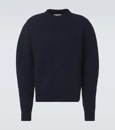 Jil Sander Wool Crew Neck Sweater Long Sleeves In Black