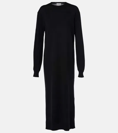 Jil Sander Wool Sweater Dress In Black