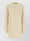 Jil Sander Wool Sweater Dress Crew Neck In Yellow